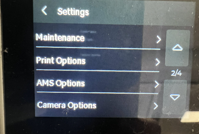 Settings, click "Camera Options"