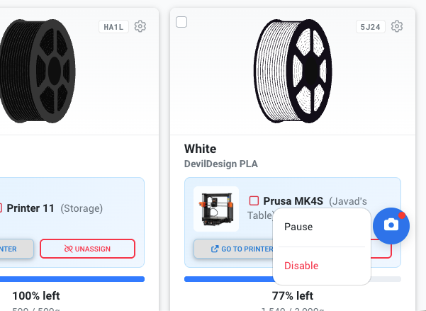 Minified scanner icon in the bottom right corner