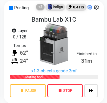 Example of printer with skipable objects