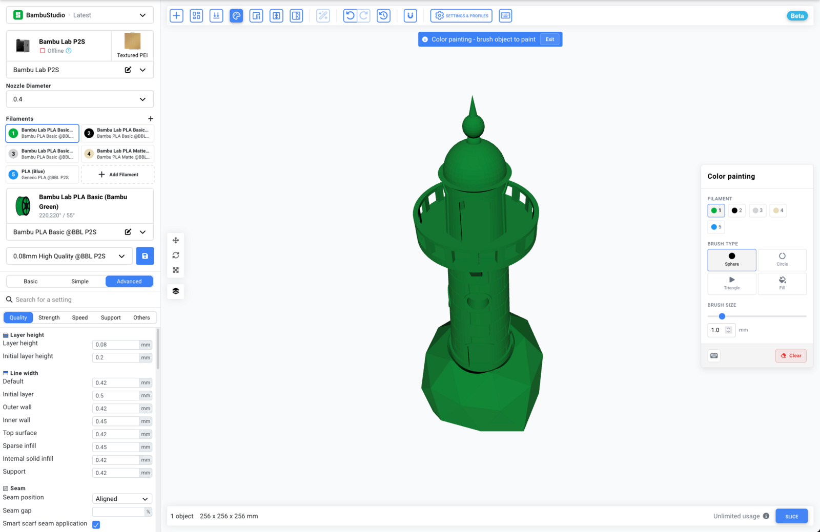 Paint mode with isolated object view